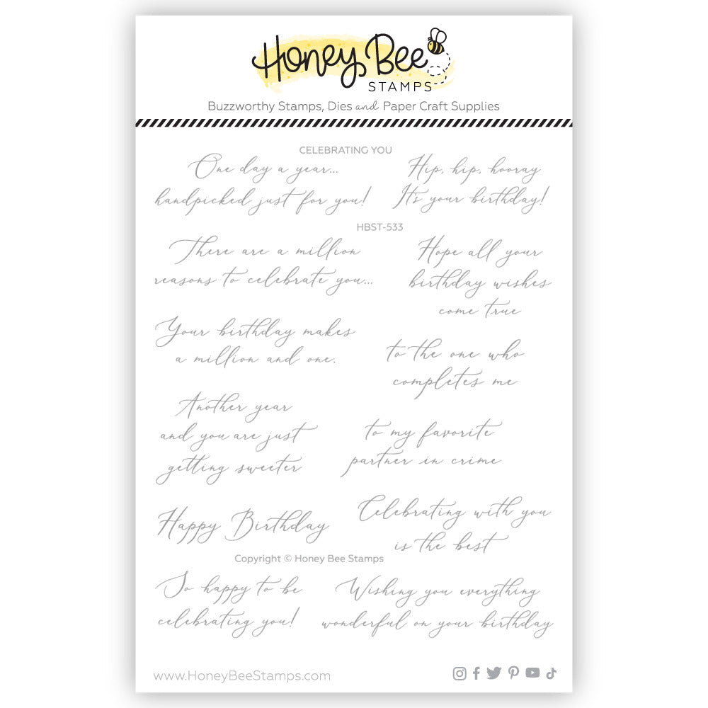 Honeybee Stamps, Clear Stamp, Celebrating You
