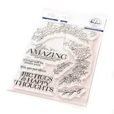 Pinkfresh Circle Florals Stamp + Die SET