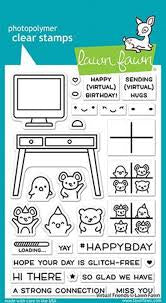 Lawn Fawn Virtual Friends Stamp + DIe SET