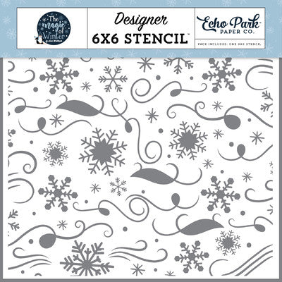 Echo Park, Winter Day Stencil 6X6