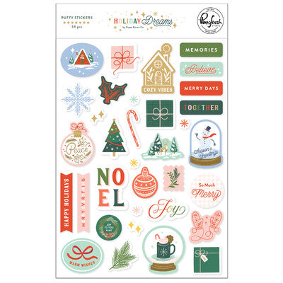 Pink Fresh Studio, holiday Dreams Puffy Stickers