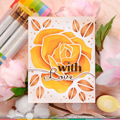 Waffle Flower, Lovely Rose Stencil Duo
