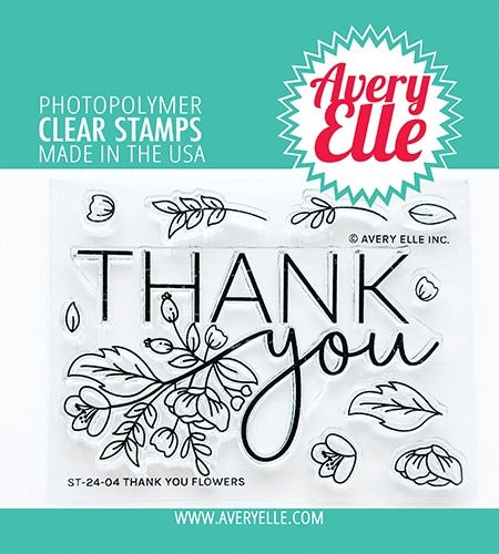 Avery Elle, Thank you Flowers Stamp & Die set