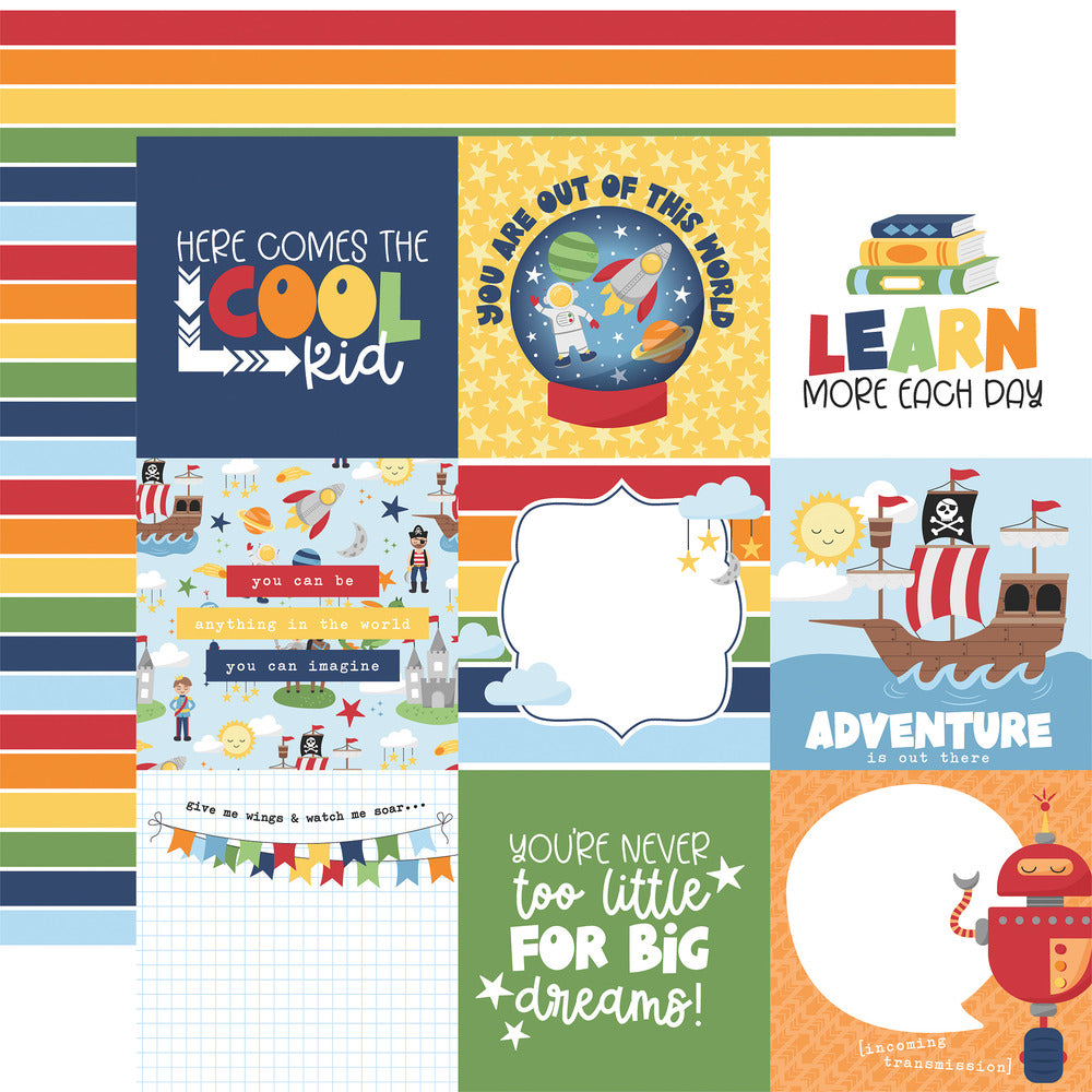 Echo Park, My Little Boy, 4x4 Journaling Cards