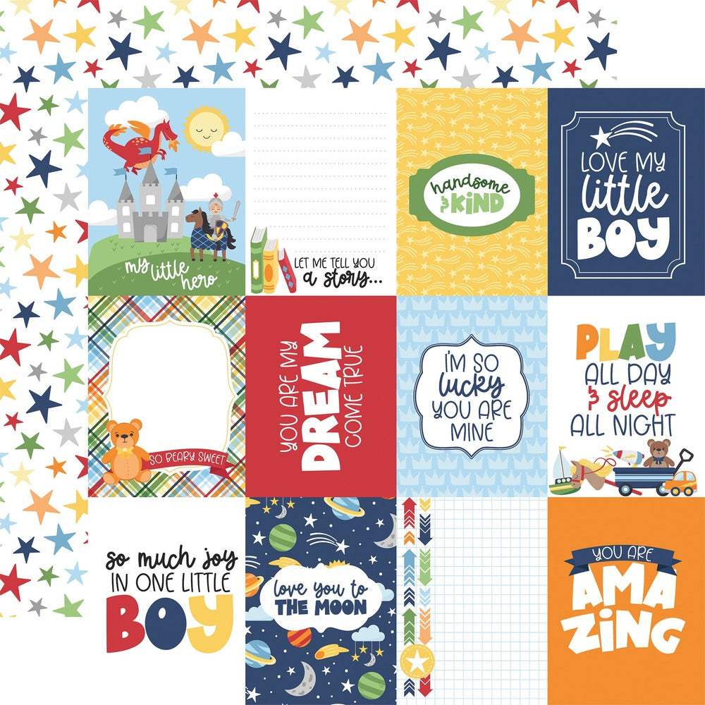 Echo Park, My Little Boy, 3x4 Journaling Cards