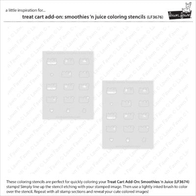 Lawn Fawn, Treat Cart Add On: Smoothies n juice Colouring Stencils