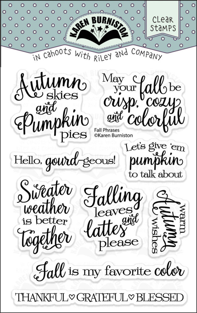 Karen Burniston, Clear Stamp, Fall Phrases