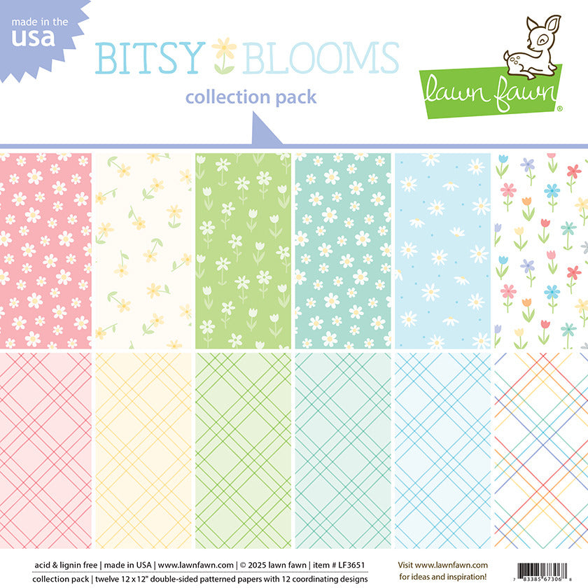 Lawn Fawn, Bitsy Blooms 6x6 Paper pad
