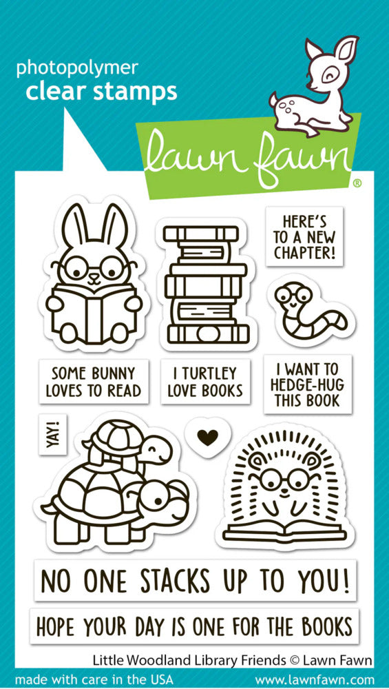Lawn Fawn, Little Woodland Library Friends Stamp, Stencil and Die cut