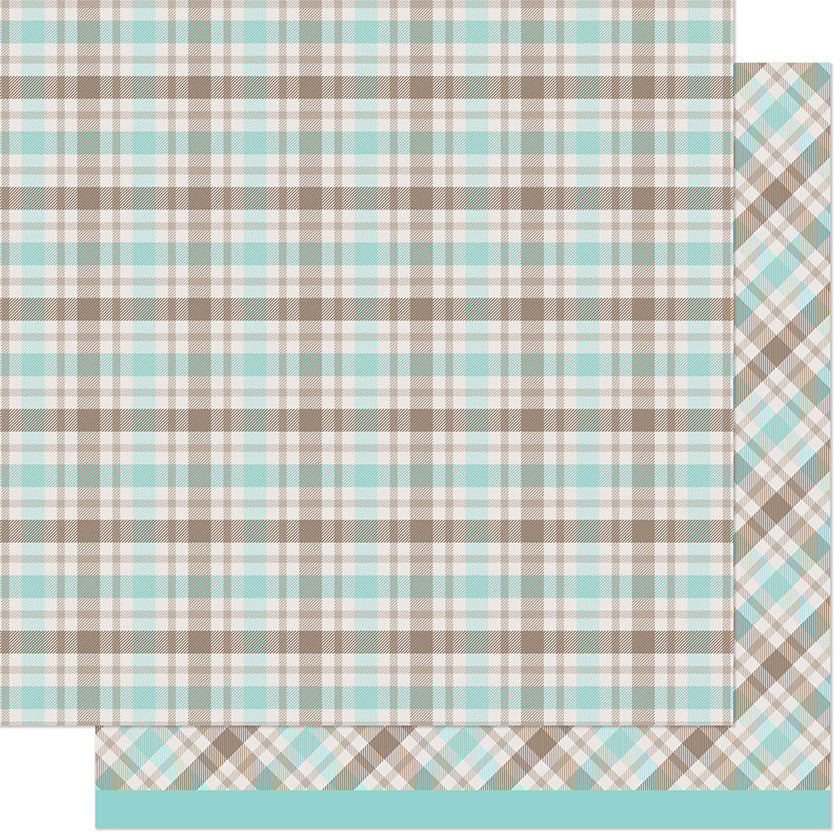 Lawn Fawn, 12X12 Patterned Paper, Favorite Flannel Fall - Mocha Mint Coffee