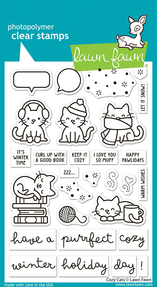 Lawn Fawn, Cozy Cats Stamps & Die Set