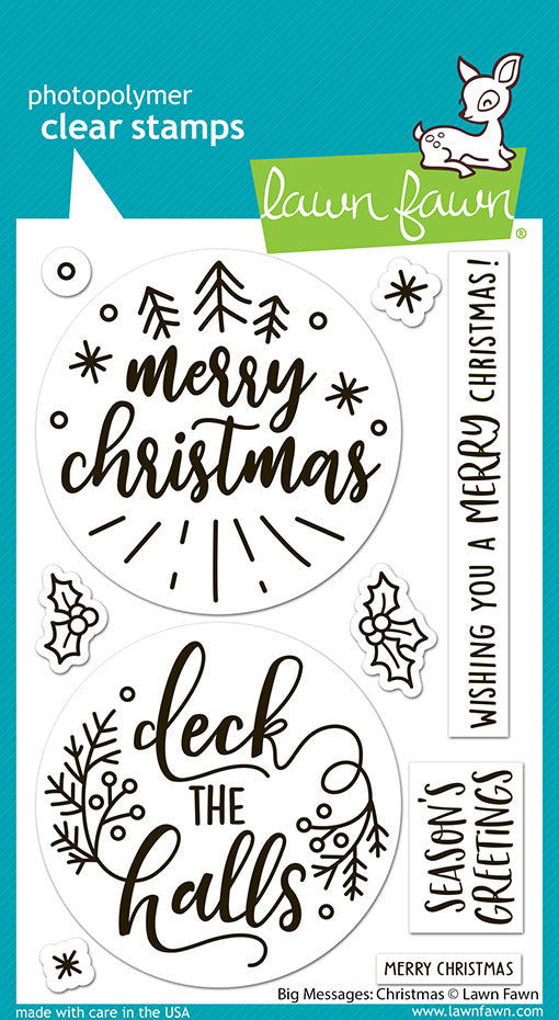 Lawn Fawn, Big Messages: Christmas Stamp & Die Set