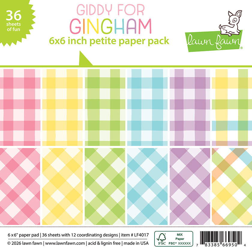 Lawn Fawn, 6X6 Petite Paper Pack, Giddy For Gingham