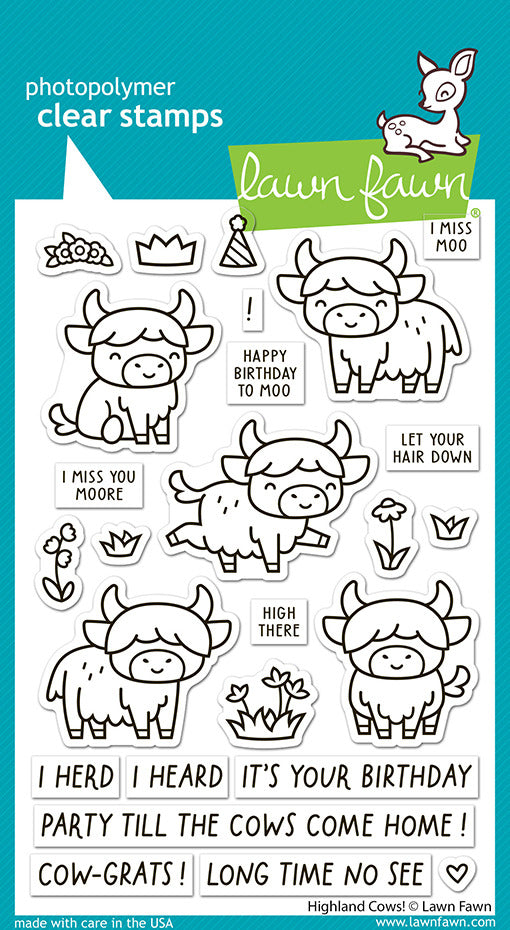 Lawn Fawn, Clear Stamp, Highland Cows!