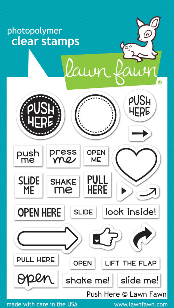 Lawn Fawn, Push Here Stamp