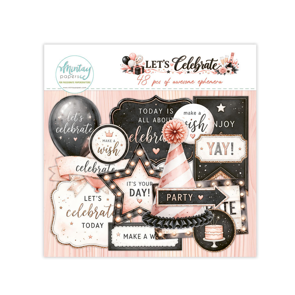 Mintay, Paper Ephemera, Let's Celebrate (48pc) Pre-order