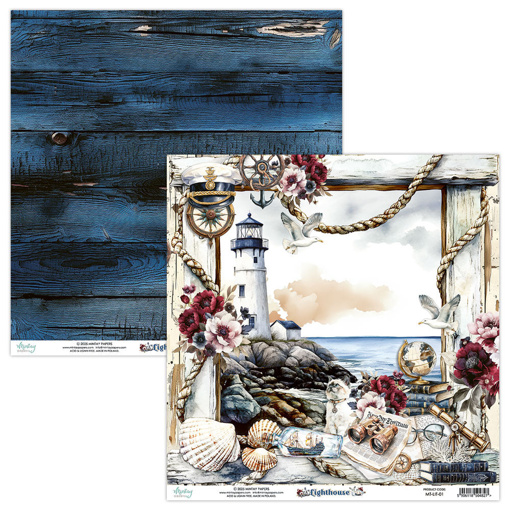 Mintay, 12X12 Patterned Paper, Lighthouse 01