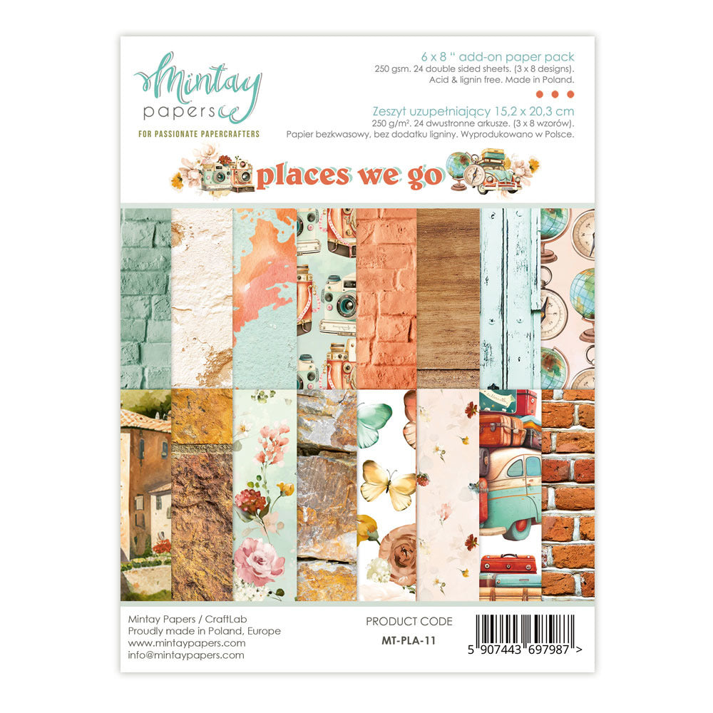 Mintay Paper, 6x8 Paper Pad, Places We Go