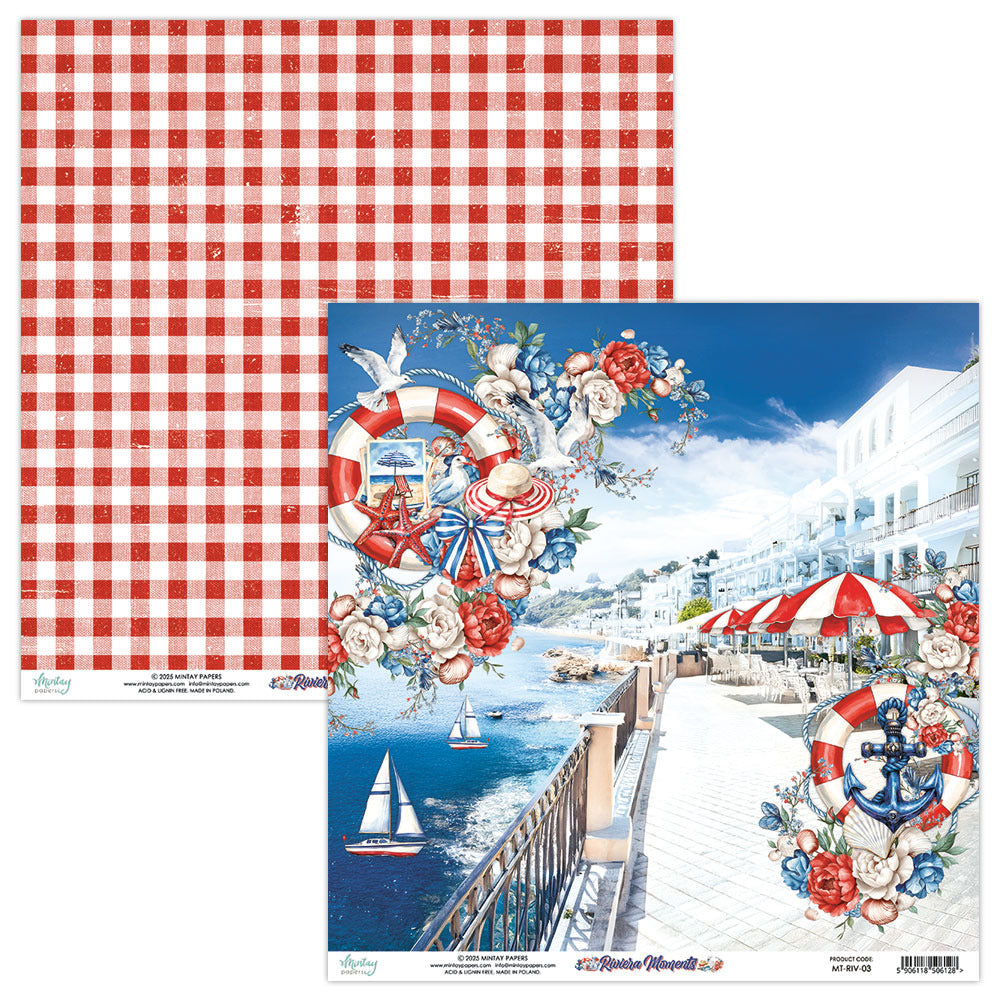 Mintay Paper, 12X12 Patterned Paper, Riviera Moments 03