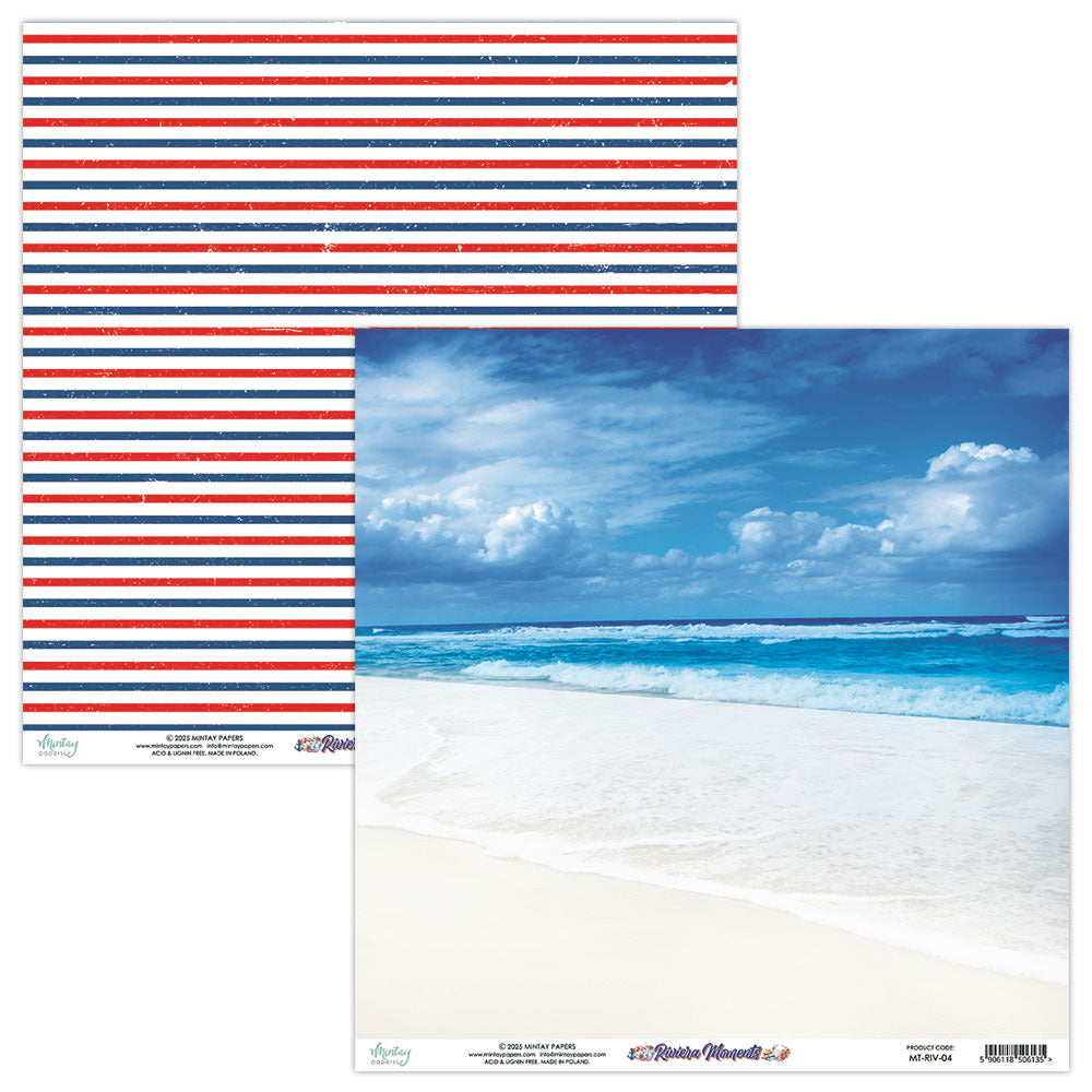 Mintay Paper, 12X12 Patterned Paper, Riviera Moments 04