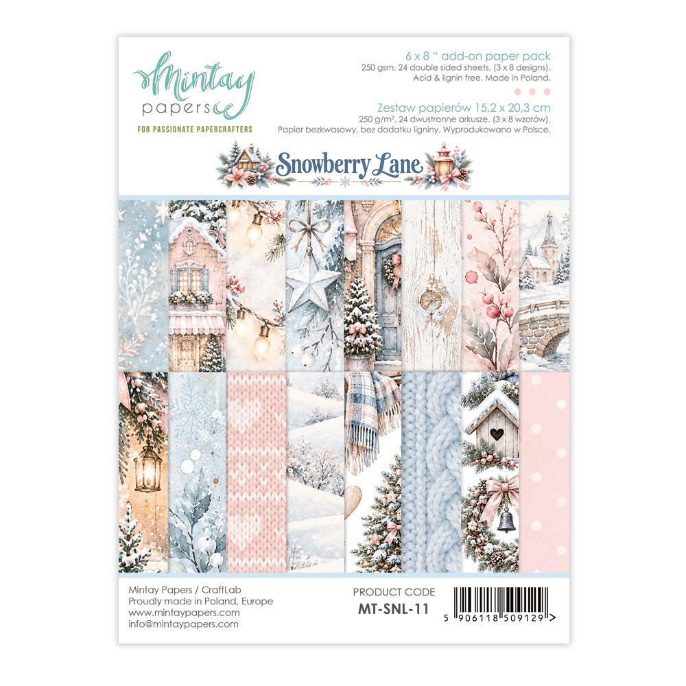 Mintay, 6X8 Add-on Paper Pad, Snowberry Lane Pre-order