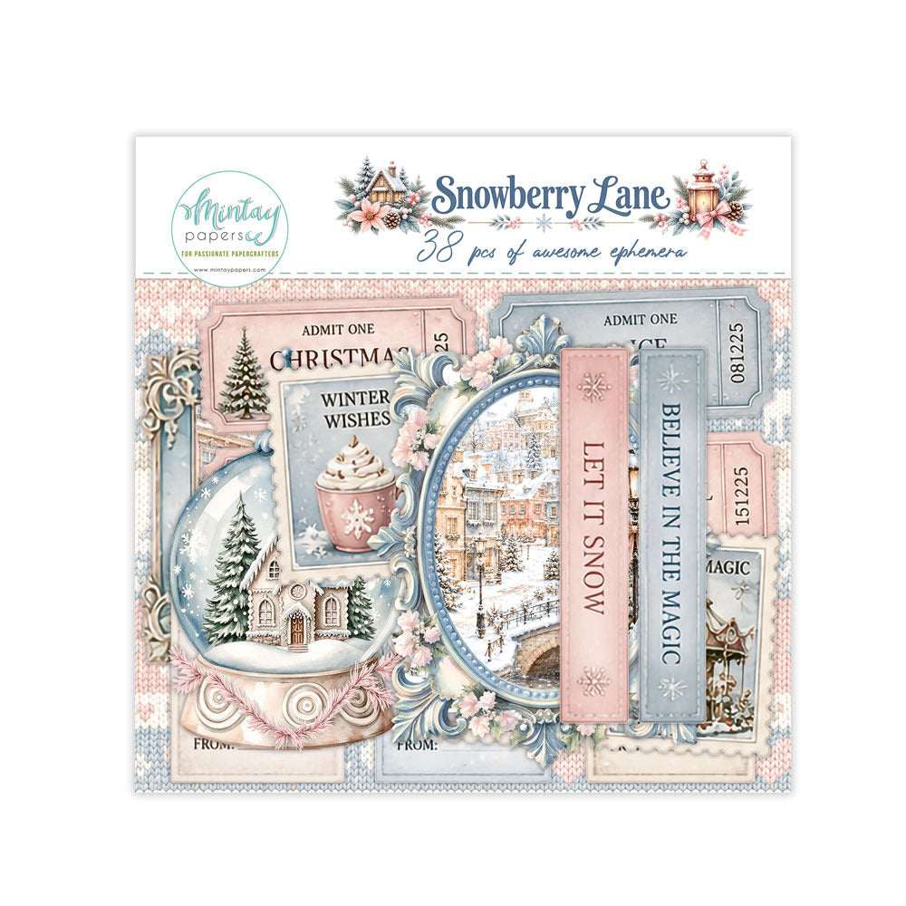 Mintay, Paper Ephemera, Snowberry Lane (38pc)