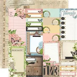 Simple Stories, 12X12 Patterned Paper, Simple Vintage Junk Drawer - Journal Elements