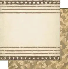 Scrapbook Customs, Tan border & Camo Double sided paper