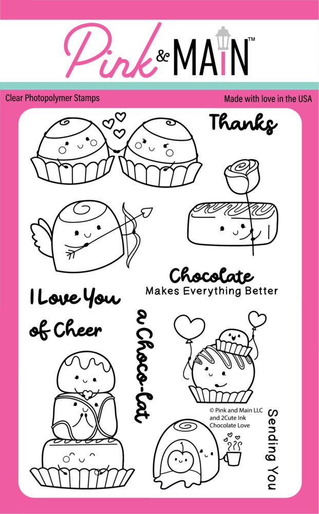 Pink & Main, Clear Stamp, Chocolate Love