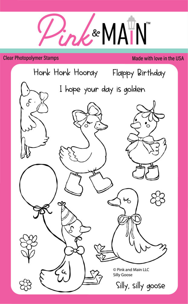 Pink & Main, Clear Stamp & Dies, Silly Goose