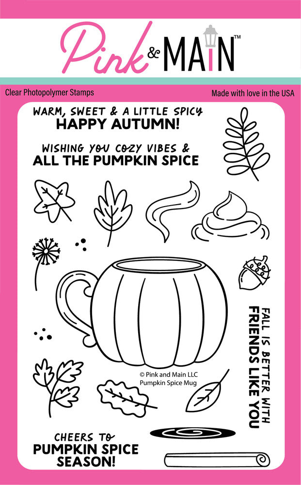 Pink & Main, Clear Stamp, Pumpkins Spice Mug
