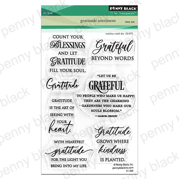 Penny Black, Clear Stamp, Gratitude Sentiment Pre-order