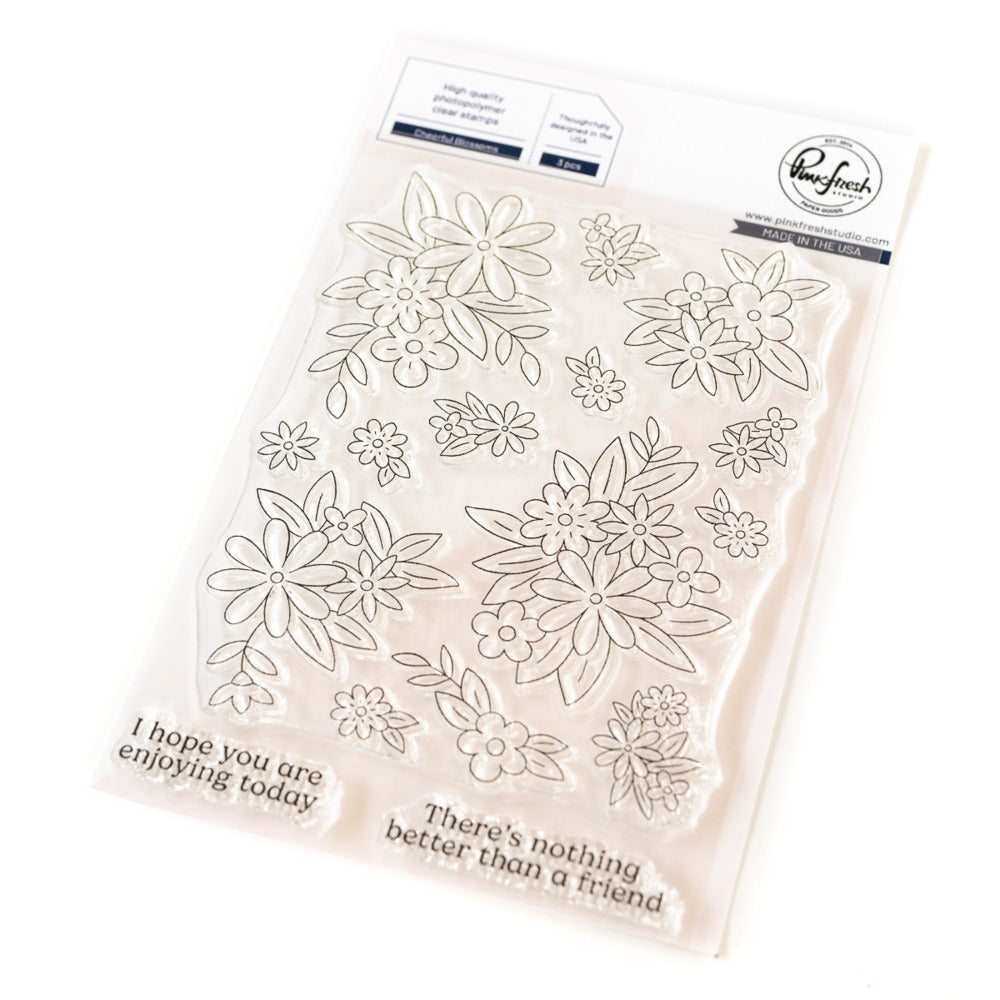 Pinkfresh Studio, Clear Stamp, Cheerful Blossoms