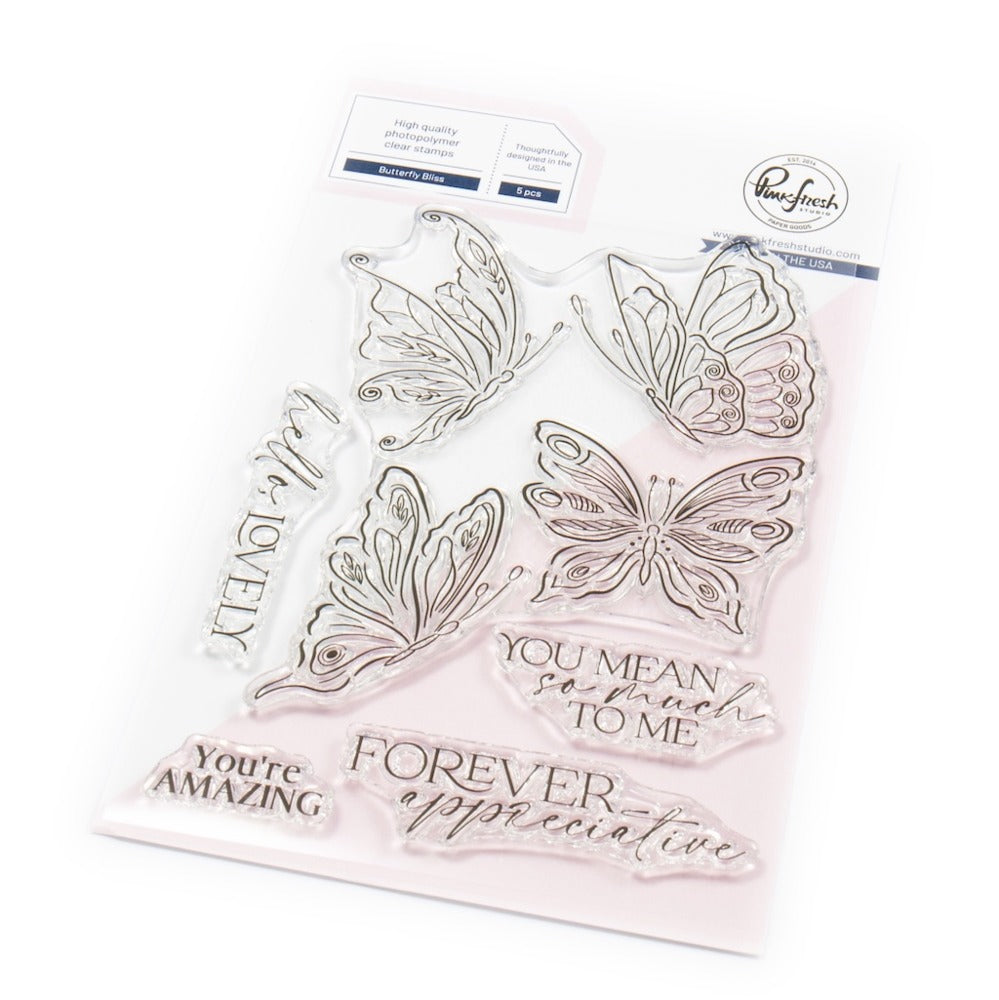 Pink Fresh Studio, Clear Stamp, Butterfly Bliss