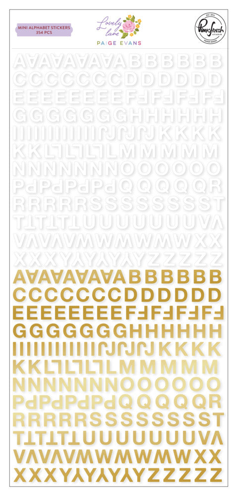 Pink Fresh Studio, Mini Alphabet Stickers, Lovely Lane