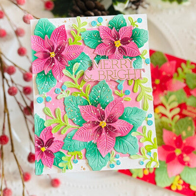 Pink Fresh Studio, Whispers of Poinsettia Stencil & Die Cut