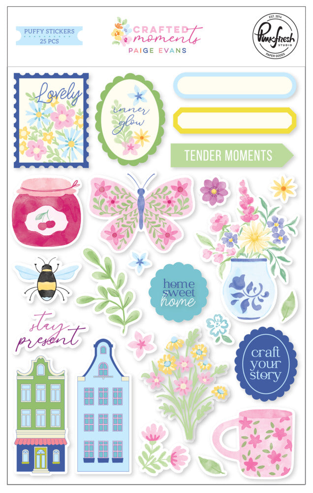 Pinkfresh Studio, Puffy Stickers, Crafted Moments