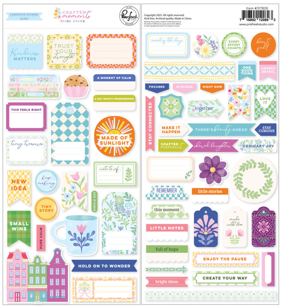 Pinkfresh Studio, Cardstock Stickers, Crafted Moments