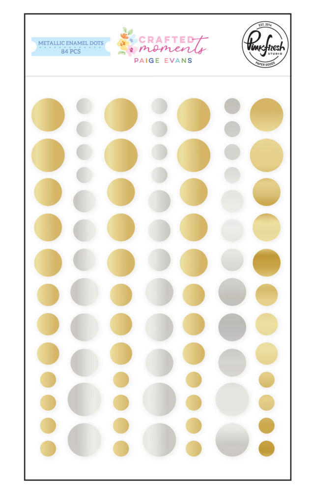 Pinkfresh Studio, Metallic Enamel Dots, Crafted Moments