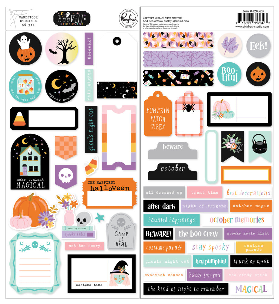 Pinkfresh Studio, Cardstock Stickers, Booville