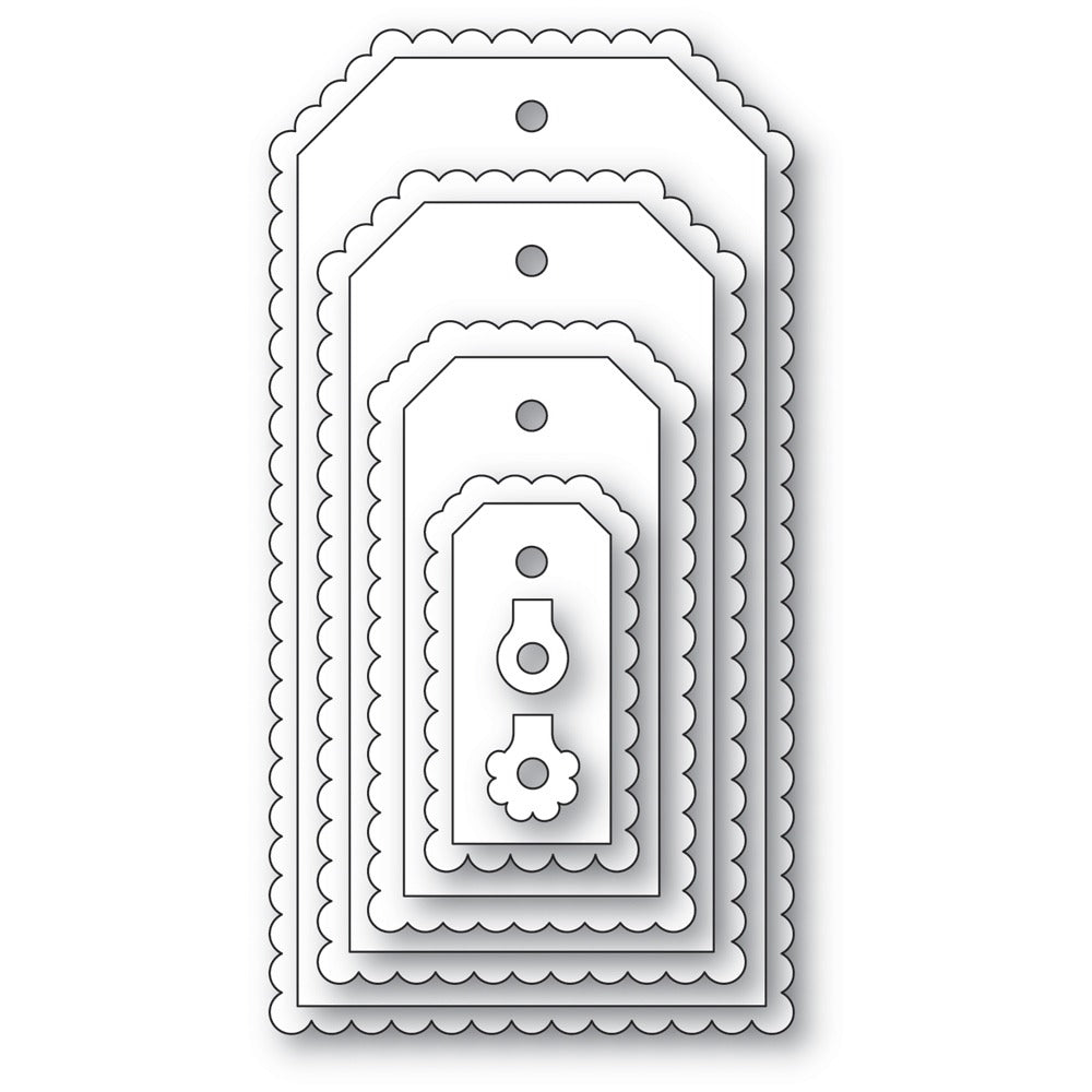 Poppystamps, Dies, Scalloped Framer Tags