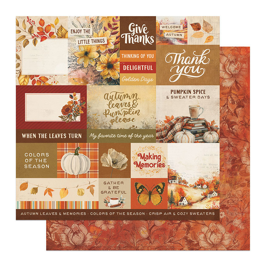 Photoplay Paper, 12X12 Patterned Paper, Autumn Junque - Golden Days