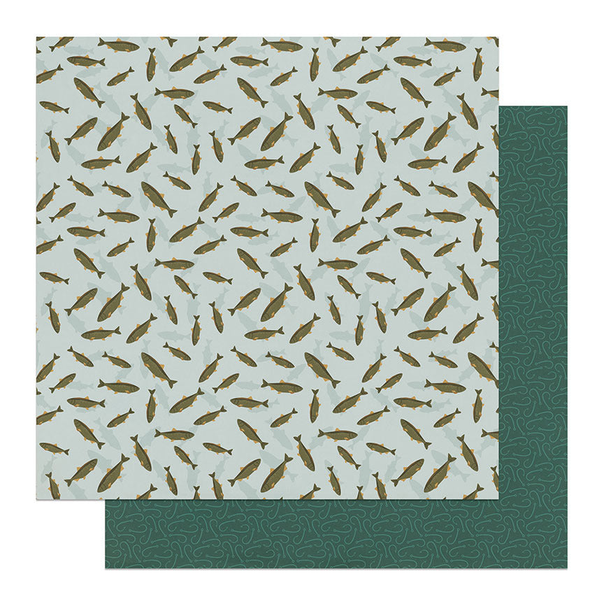Photoplay Paper, 12X12 Patterned Paper, Camp Legend - Gone Fishing
