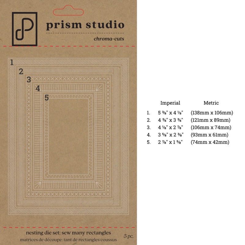 Prism Studio, Sew Many Stitched Rectangles Dies