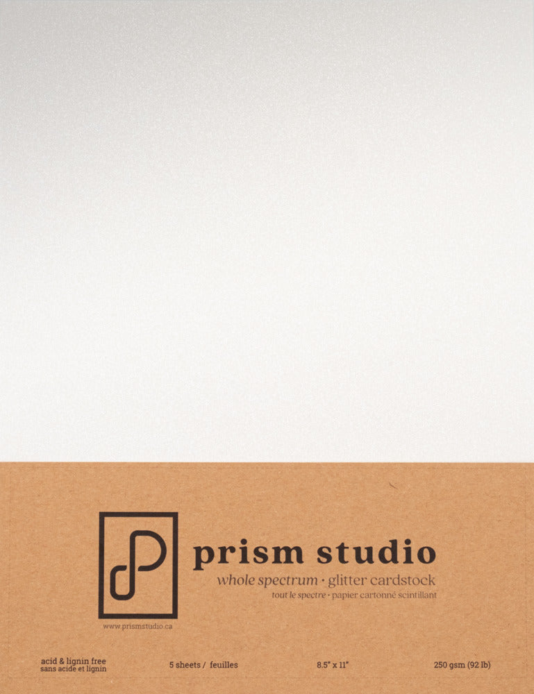 Prism Studio,Whole Spectrum Glitter Cardstock Pack, 8.5x11 Pack-Quartz