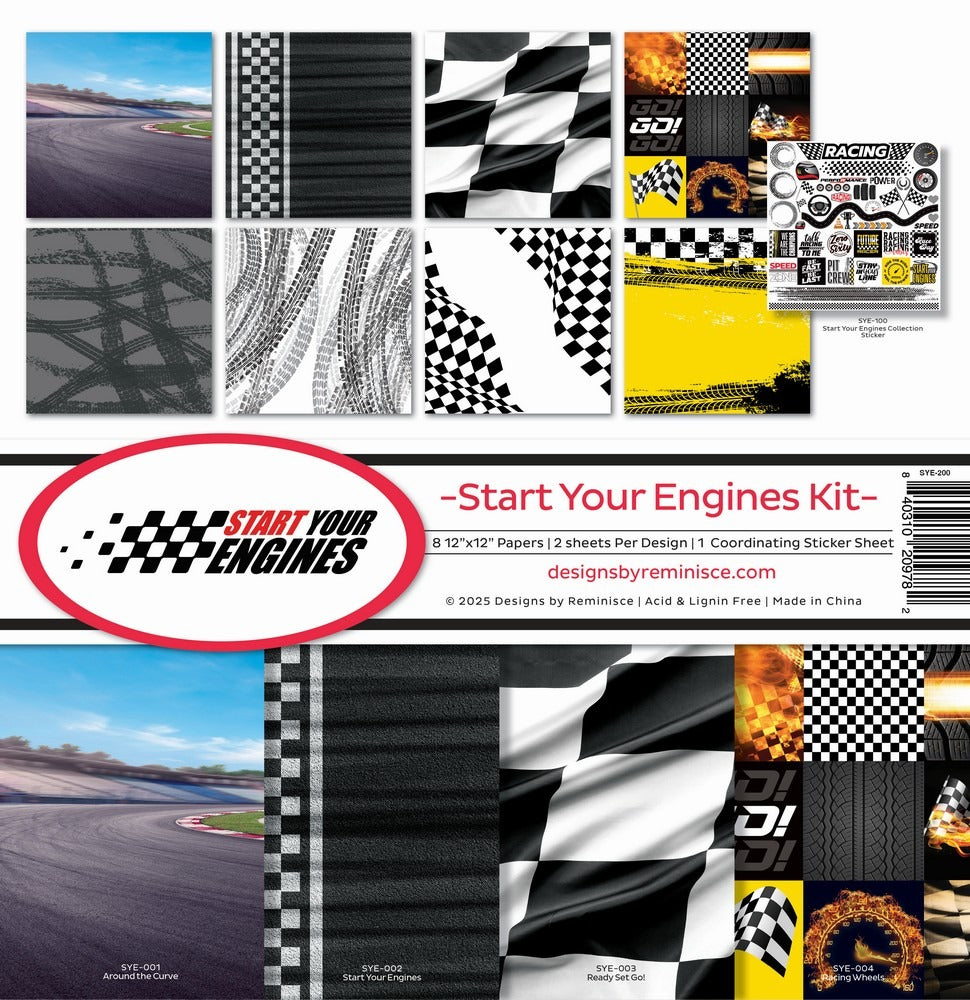 Reminisce, 12X12 Collection Kit, Start Your Engines