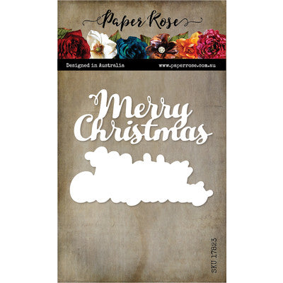 Paper Rose; Merry Christmas; Large Fancy Script Layered Merry Christmas Die