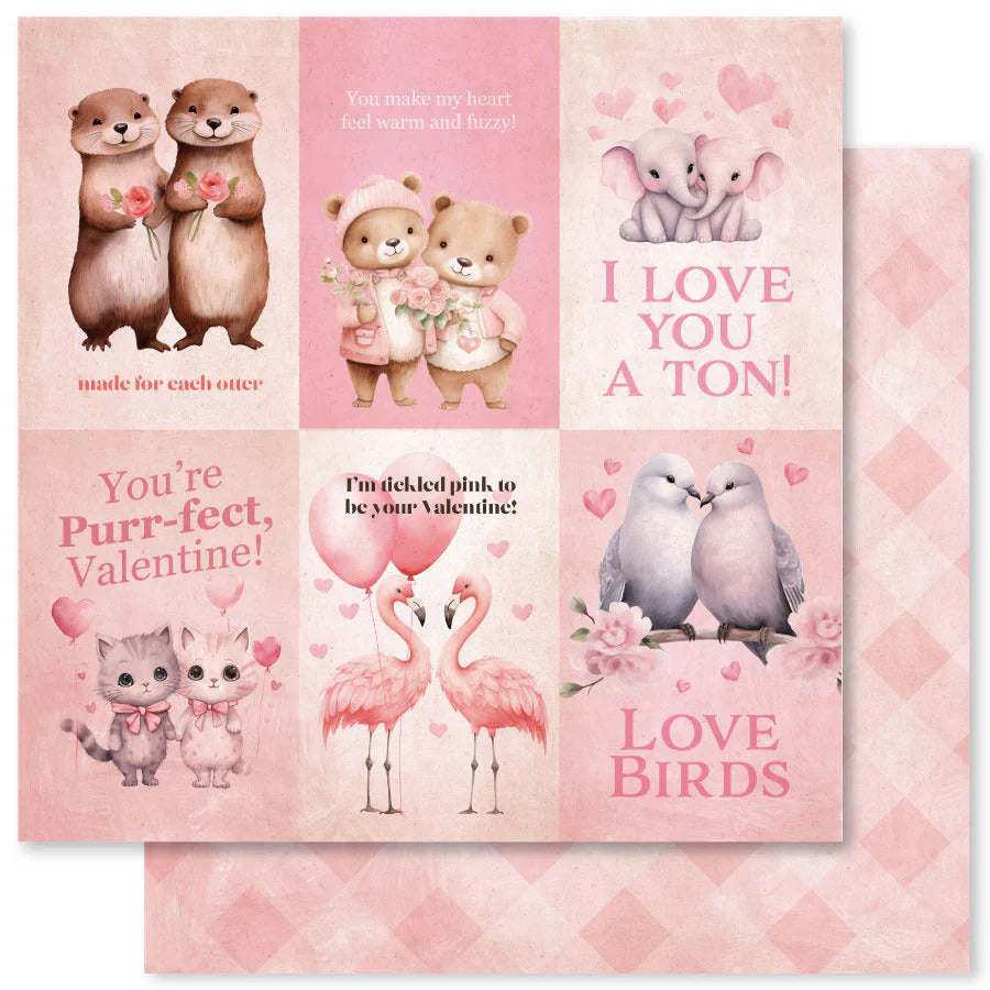 Paper Rose, 12X12 Patterned Paper, Sweet Valentine A