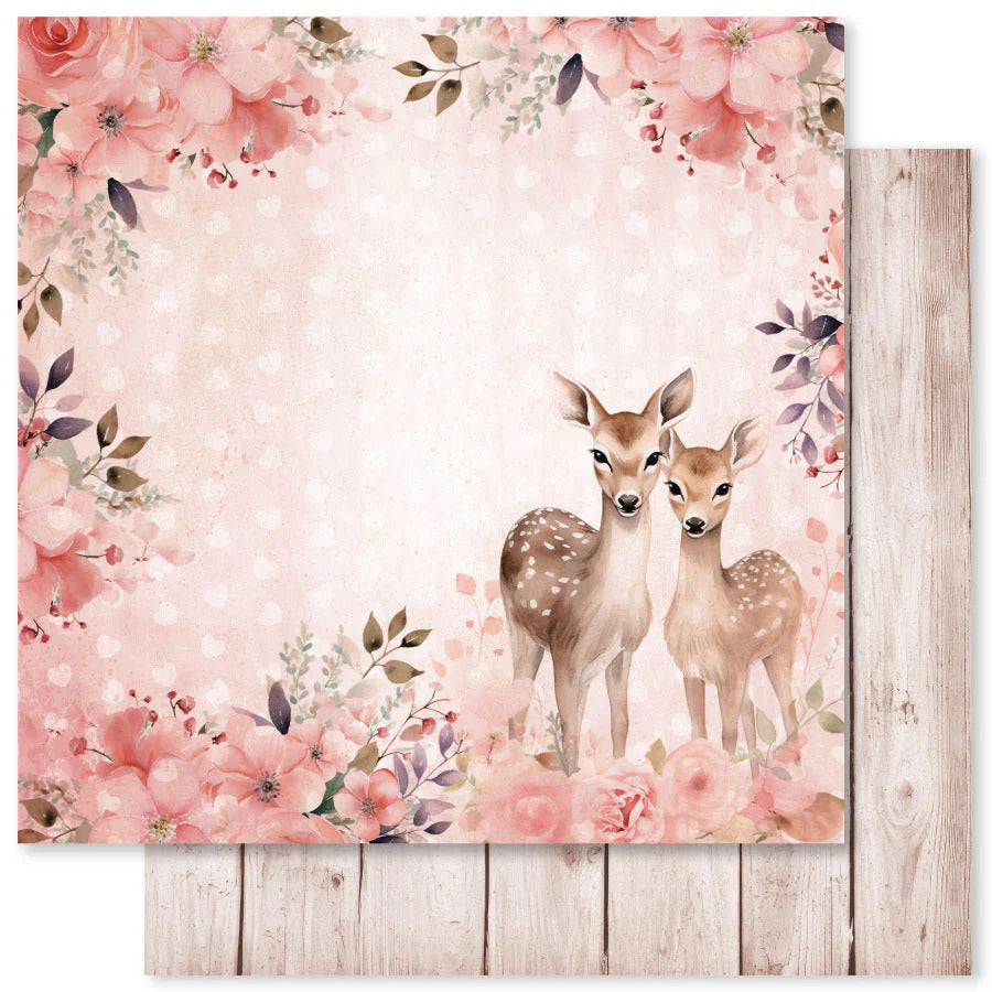 Paper Rose, 12X12 Patterned Paper, Sweet Valentine Basics F
