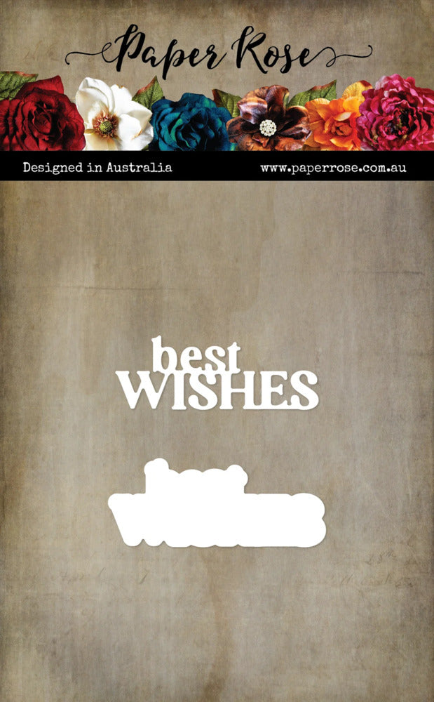 Paper Rose; Die, Small Layered, Best Wishes